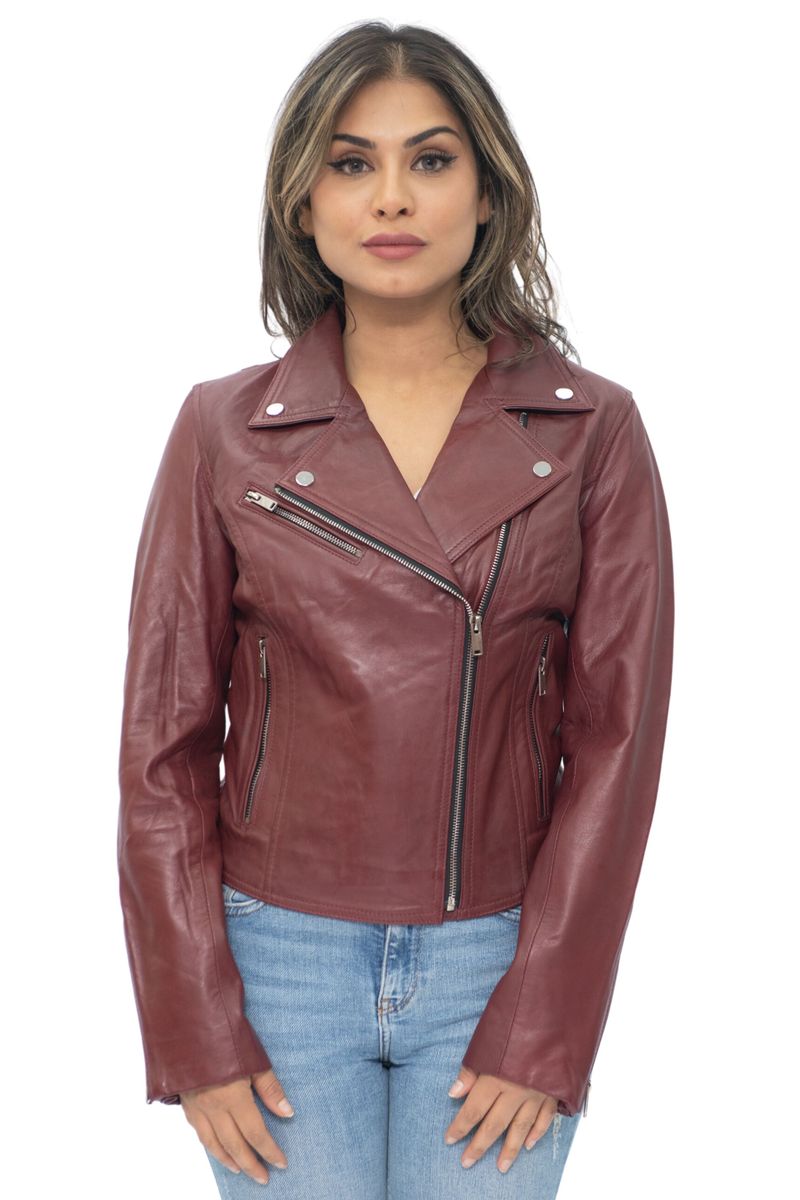 Klassische Brando Biker Lederjacke