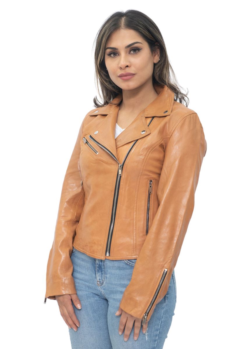 Klassische Brando Biker Lederjacke