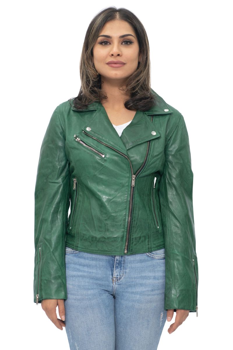 Klassische Brando Biker Lederjacke