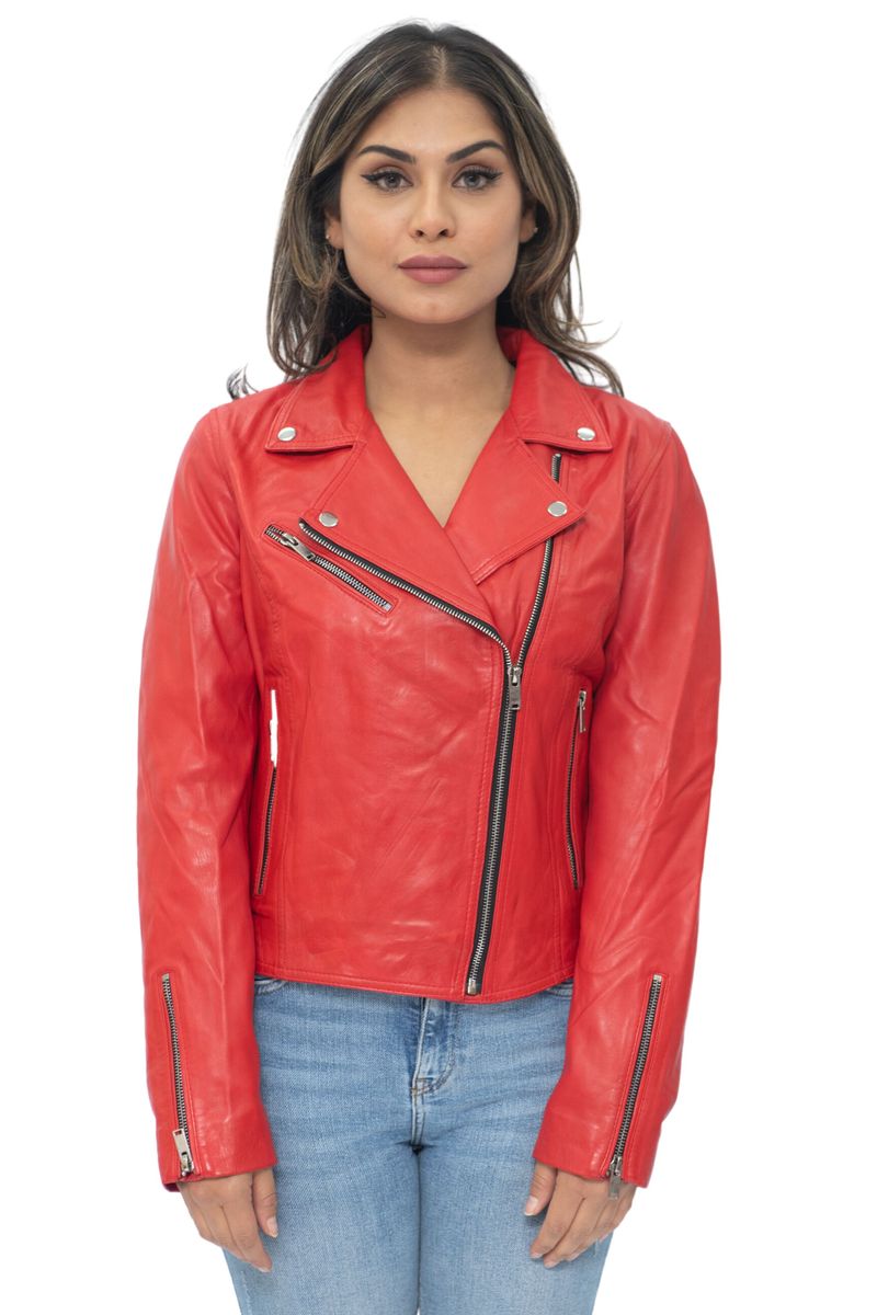Klassische Brando Biker Lederjacke
