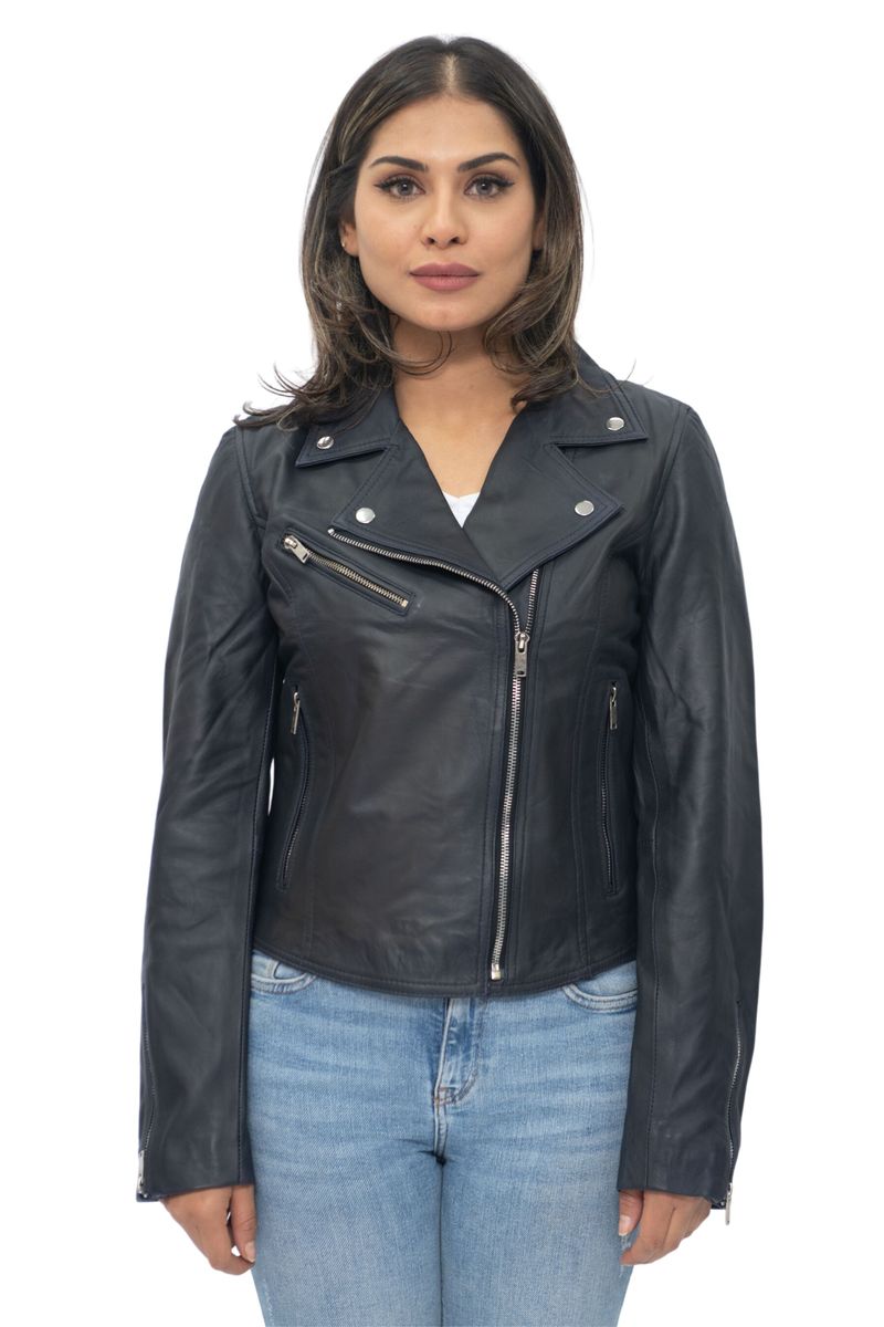 Klassische Brando Biker Lederjacke