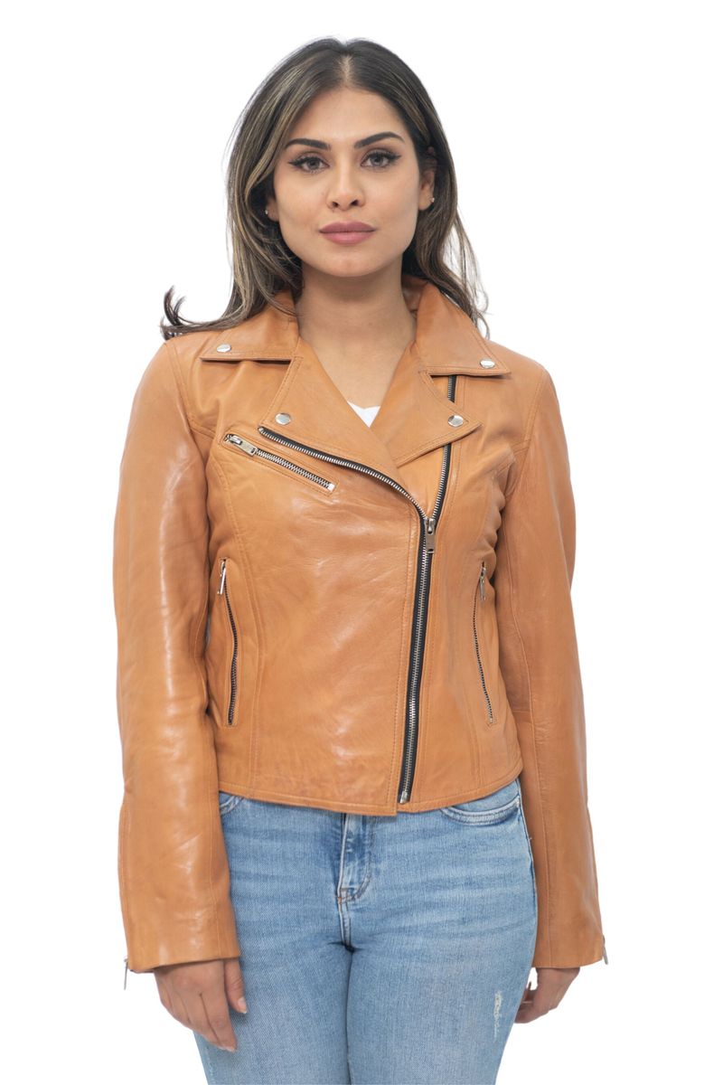 Klassische Brando Biker Lederjacke