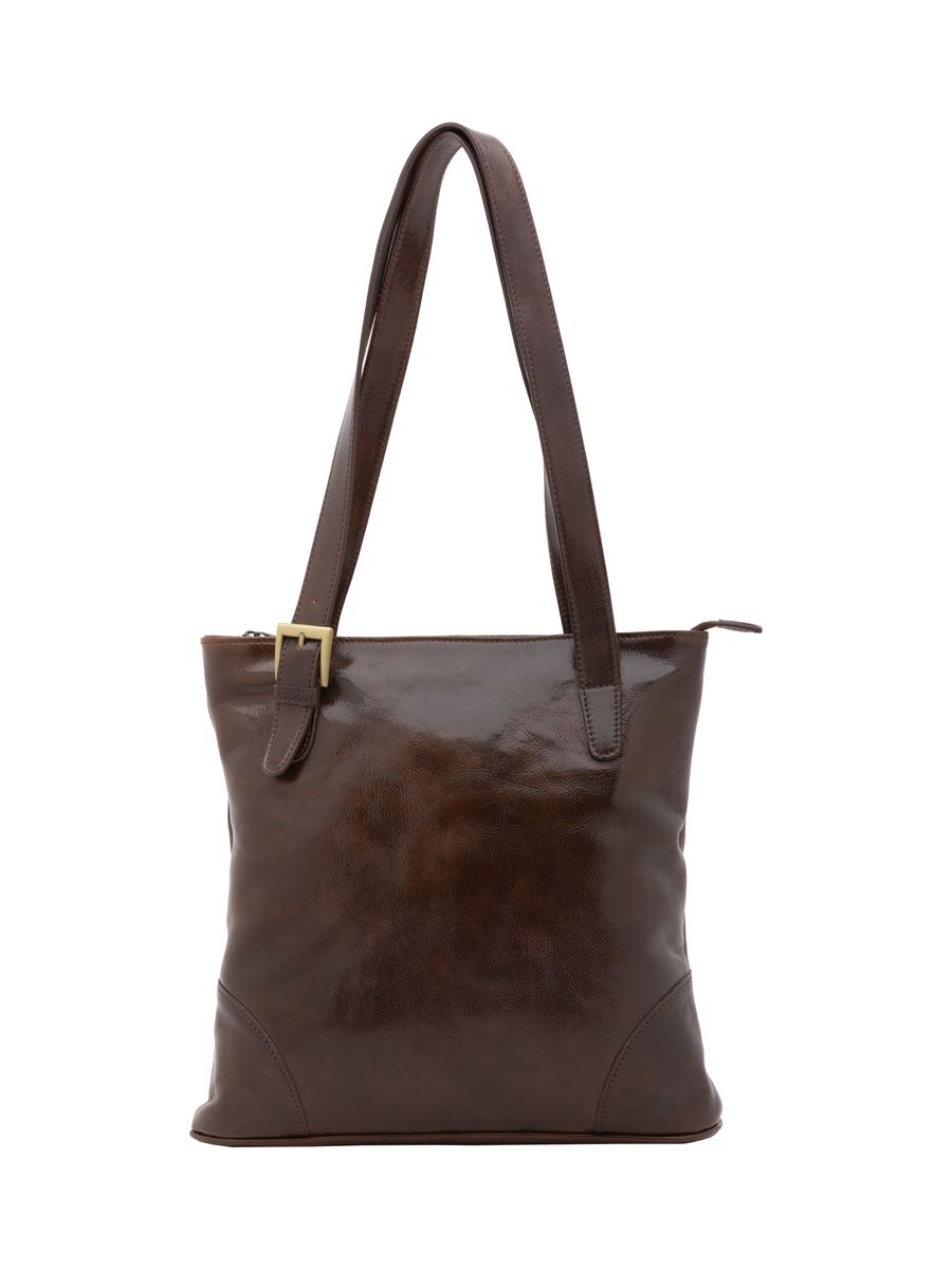 Elegante Leder-Tote mit Schnalle