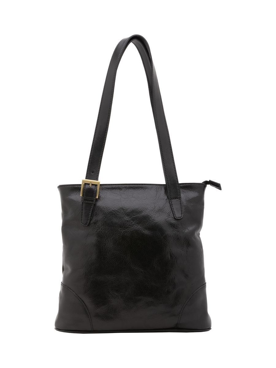 Elegante Leder-Tote mit Schnalle