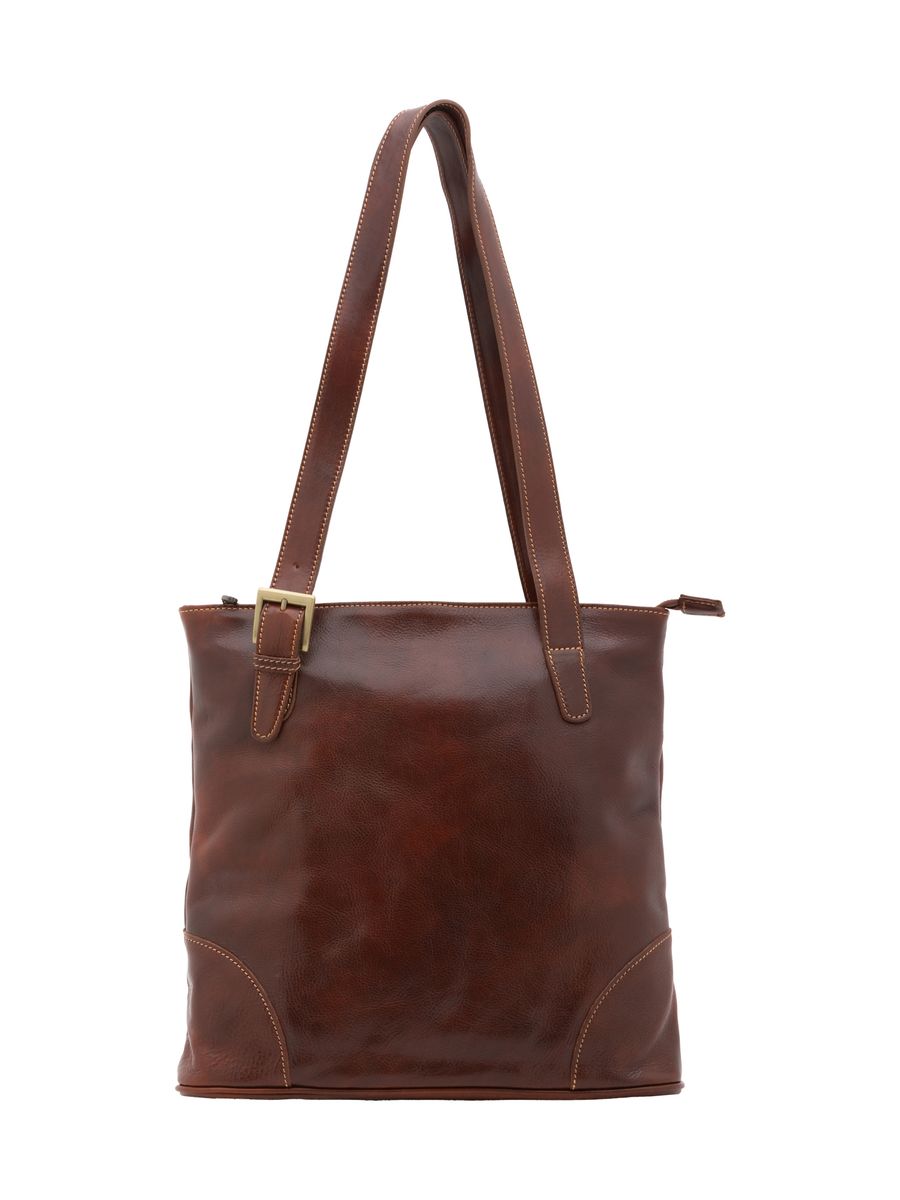 Elegante Leder-Tote mit Schnalle