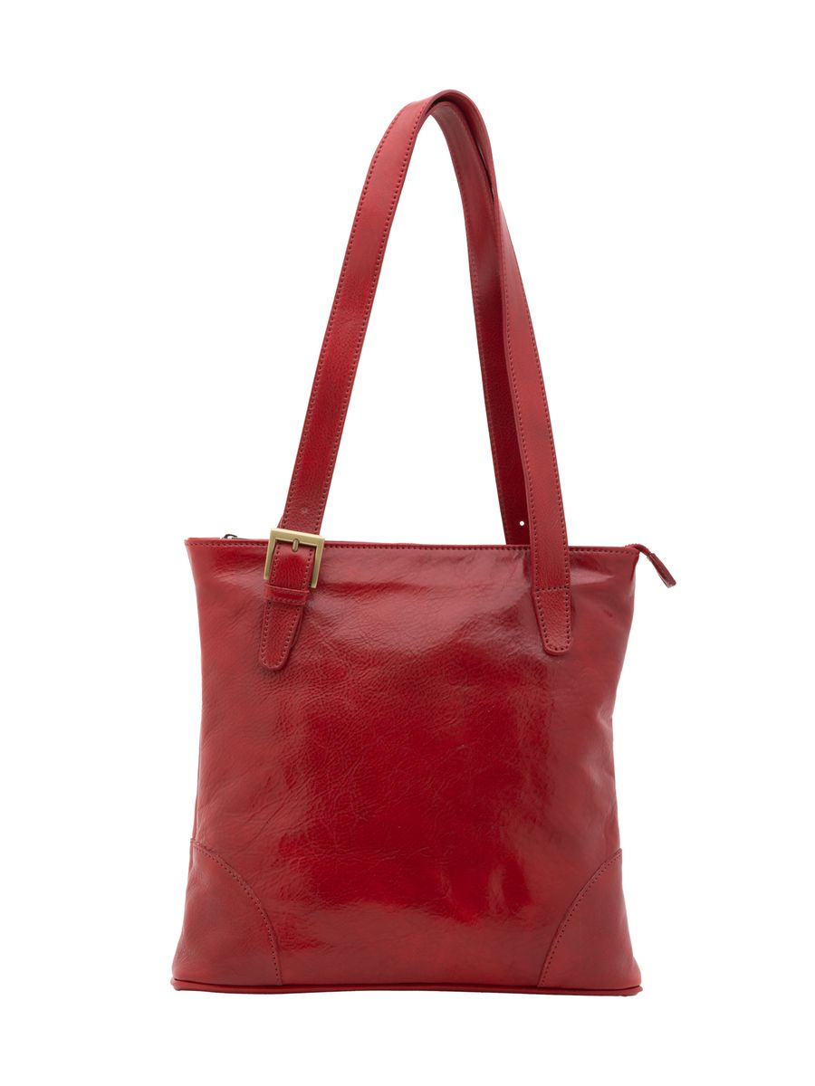 Elegante Leder-Tote mit Schnalle