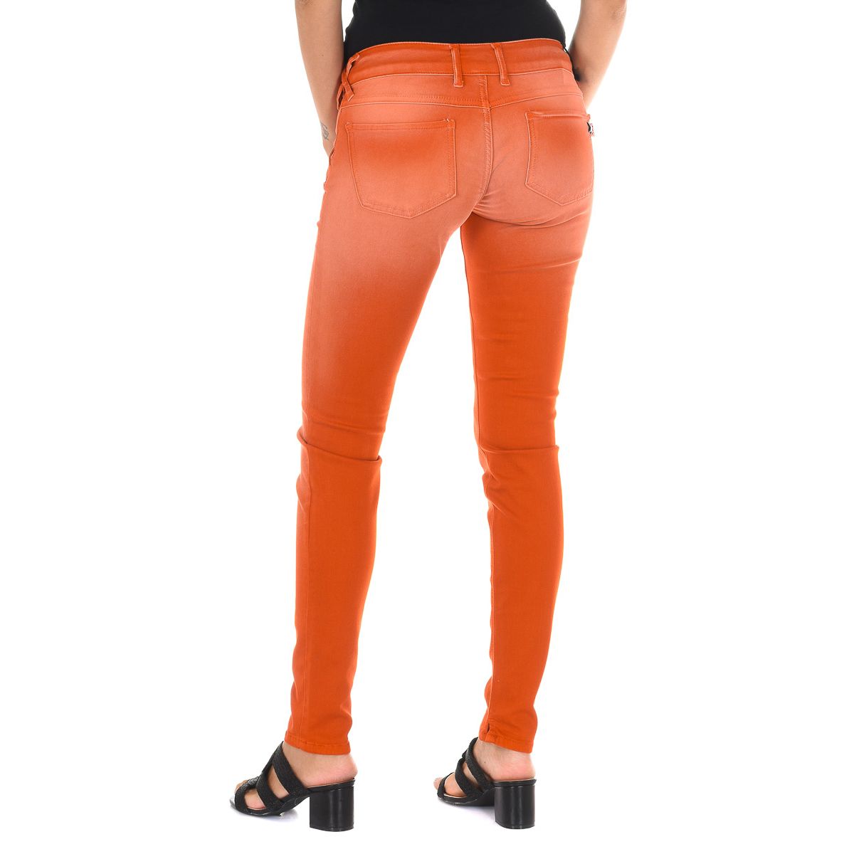 Schmale Baumwollhose mit niedriger Taille