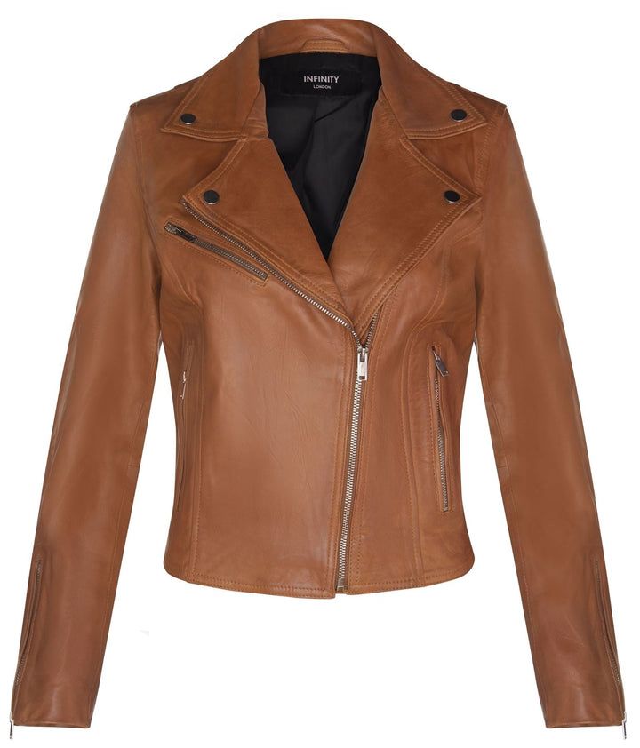 Klassische Brando Leder-Bikerjacke