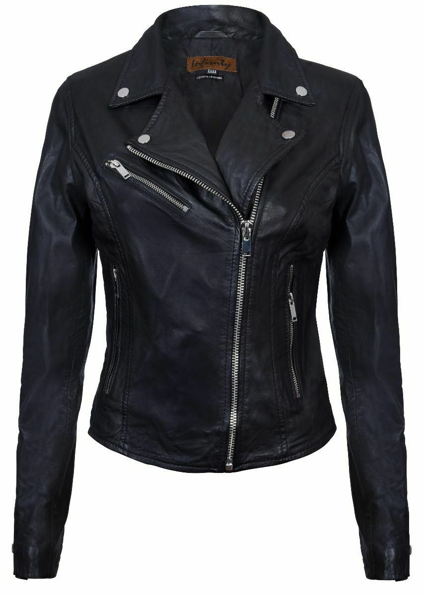 Klassische Brando Leder-Bikerjacke