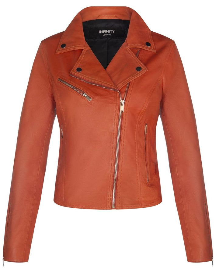 Klassische Brando Leder-Bikerjacke