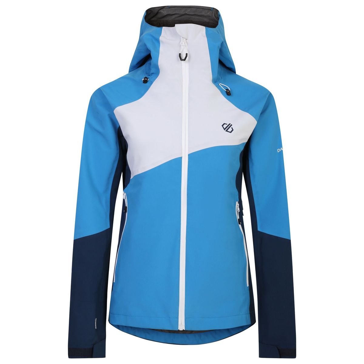Technische Skijacke mit Kapuze und Blockfarben