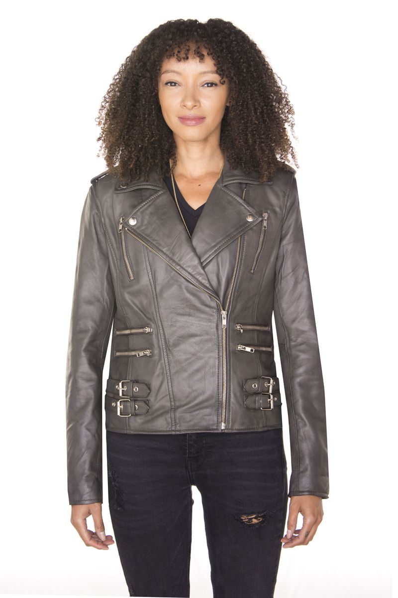 Vintage Leder Bikerjacke im Brando-Stil