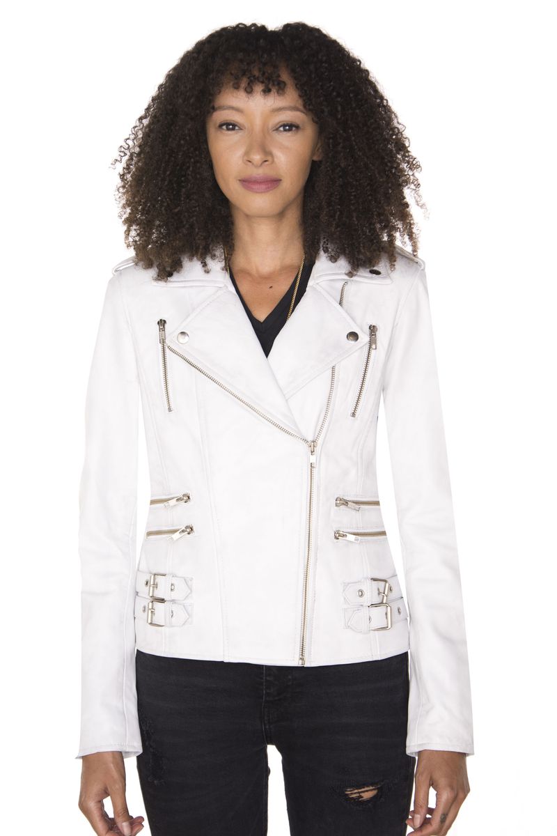 Vintage Leder Bikerjacke im Brando-Stil