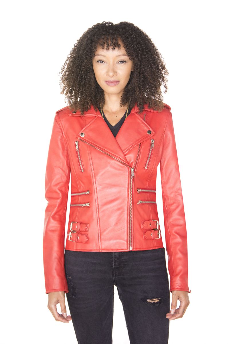 Vintage Leder Bikerjacke im Brando-Stil