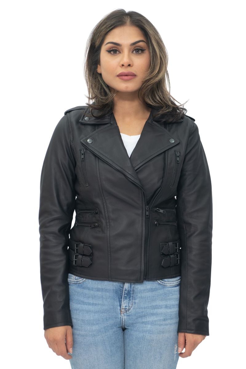 Vintage Leder Bikerjacke im Brando-Stil