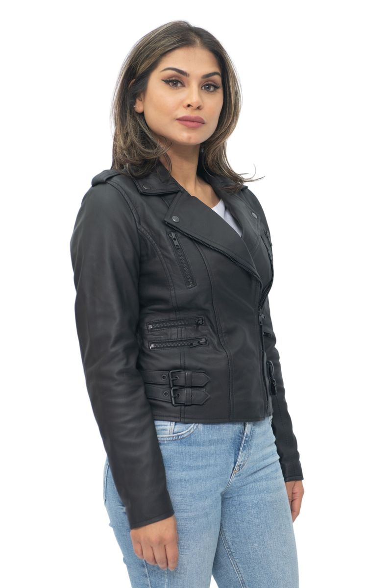 Vintage Leder Bikerjacke im Brando-Stil