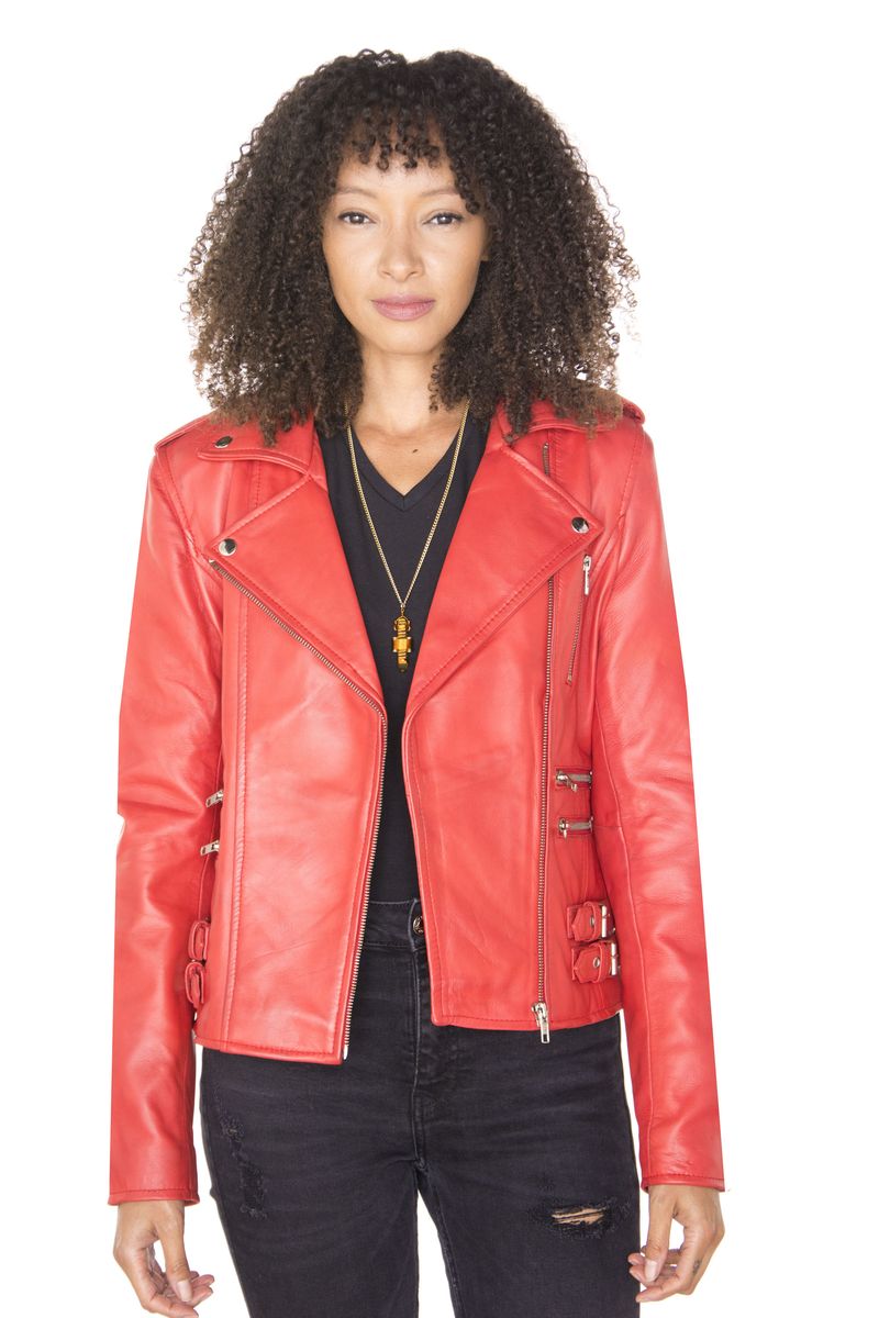Vintage Leder Bikerjacke im Brando-Stil