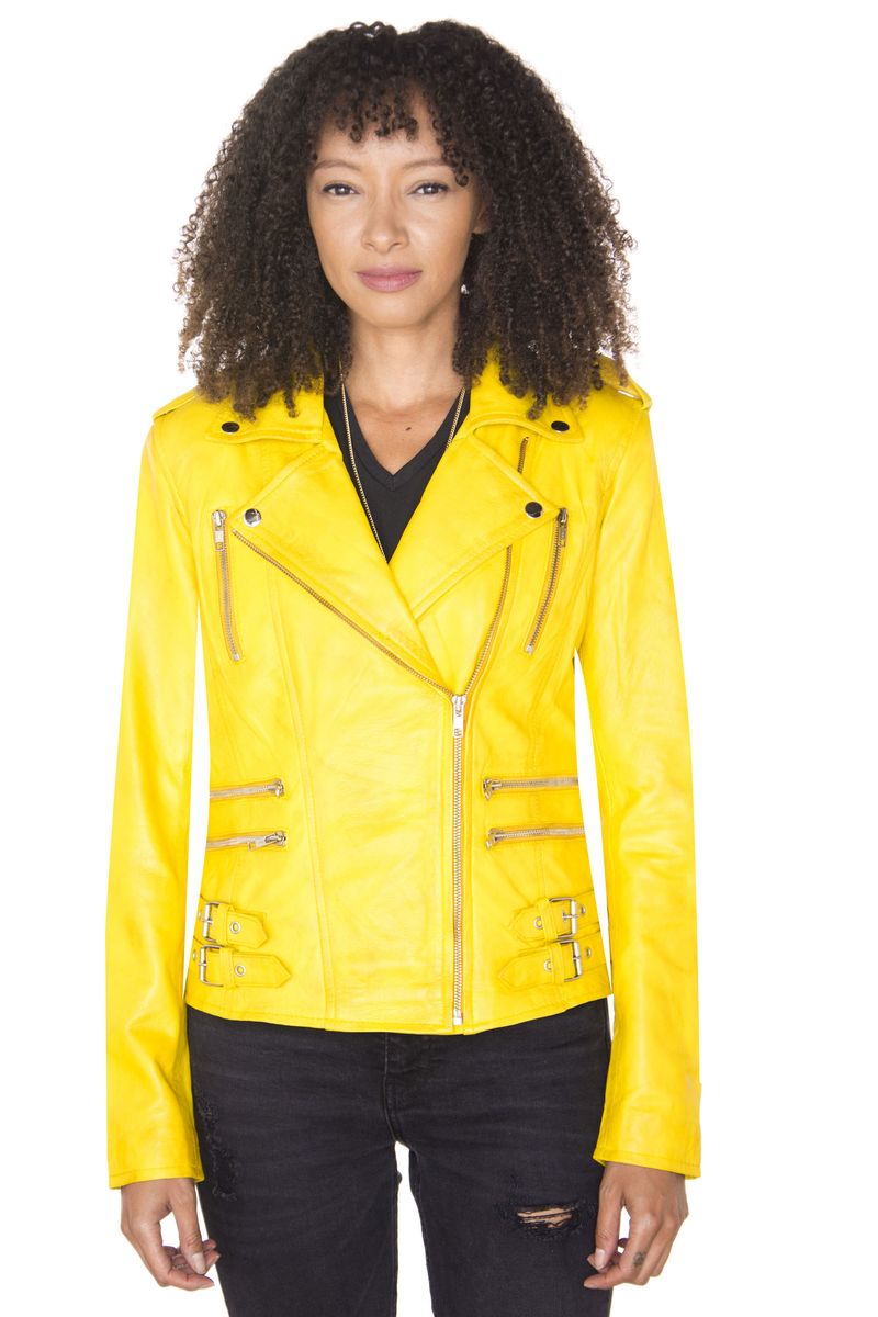 Vintage Leder Bikerjacke im Brando-Stil