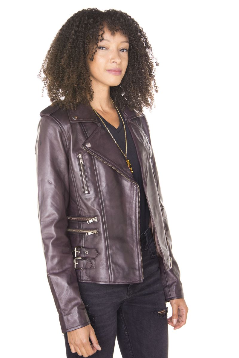 Vintage Leder Bikerjacke im Brando-Stil