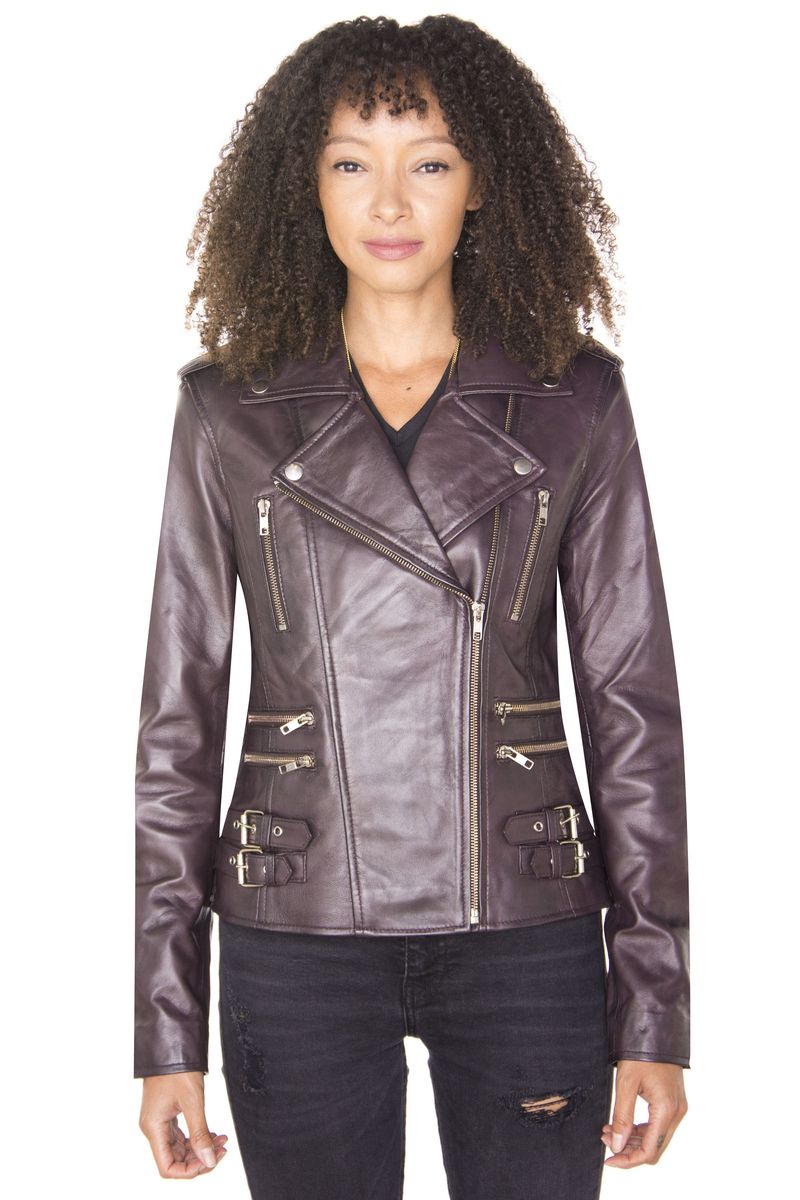 Vintage Leder Bikerjacke im Brando-Stil