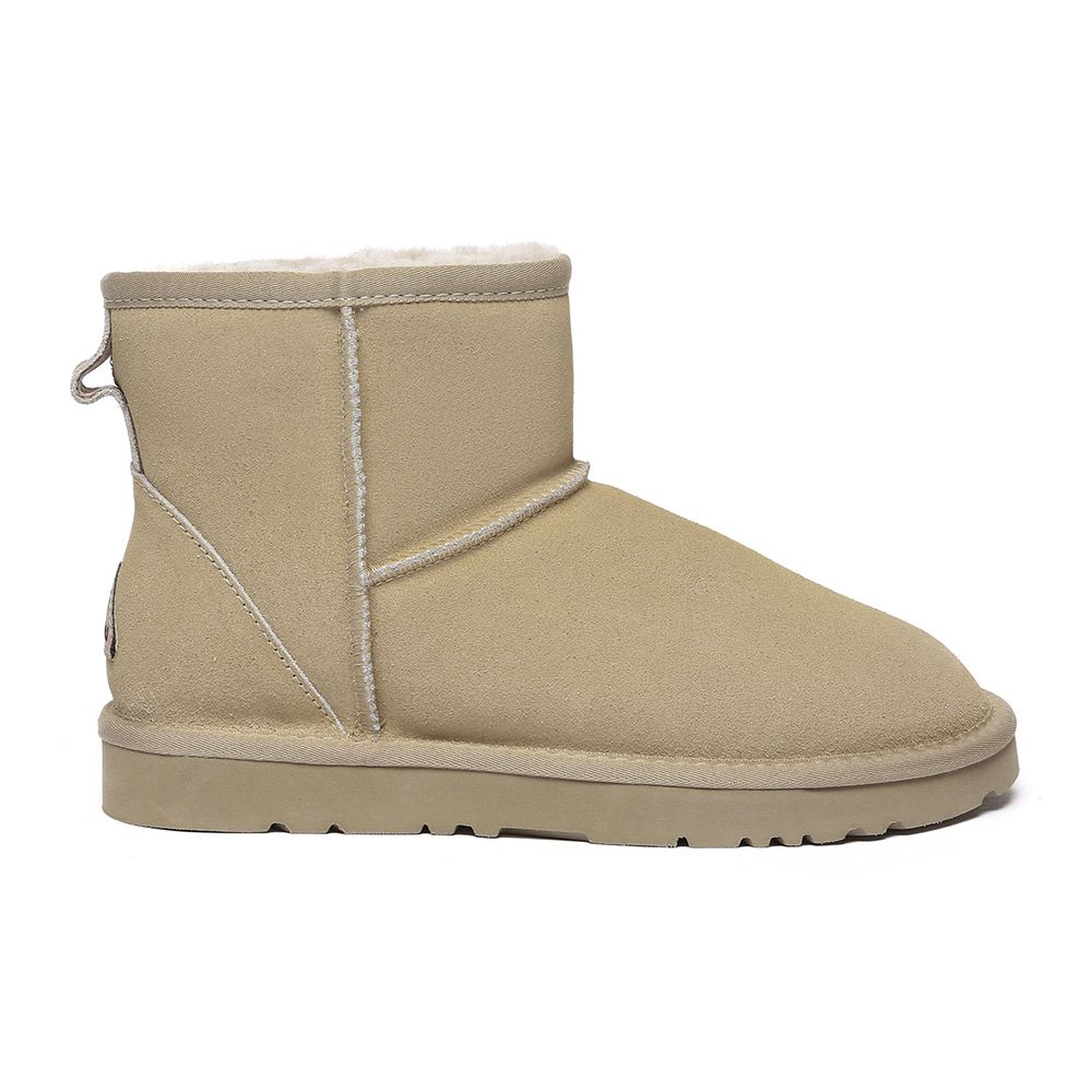 Gemütliche Mini Wildleder Lammfellstiefel