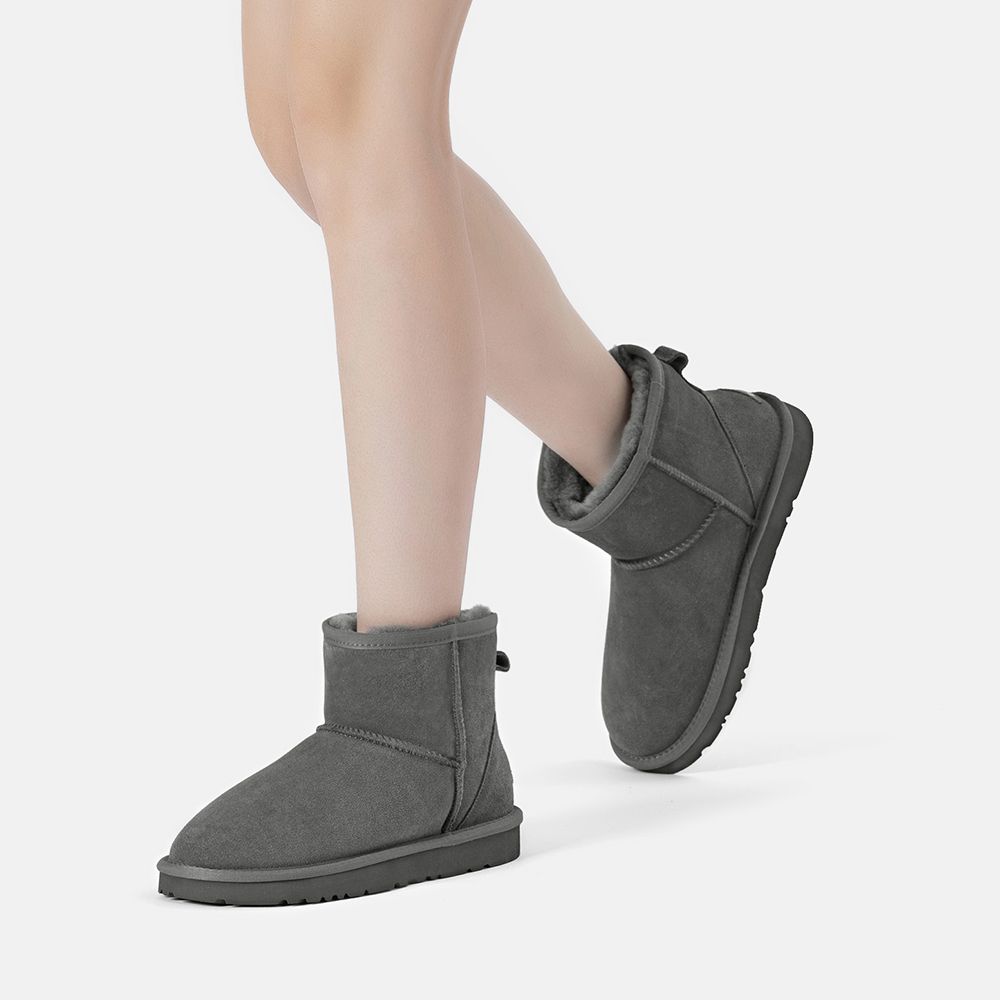 Gemütliche Mini Wildleder Lammfellstiefel
