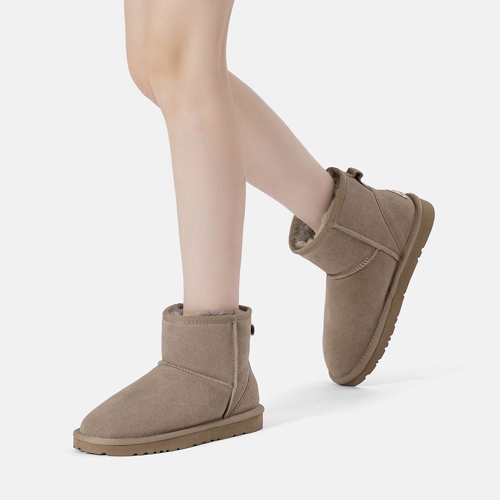 Gemütliche Mini Wildleder Lammfellstiefel