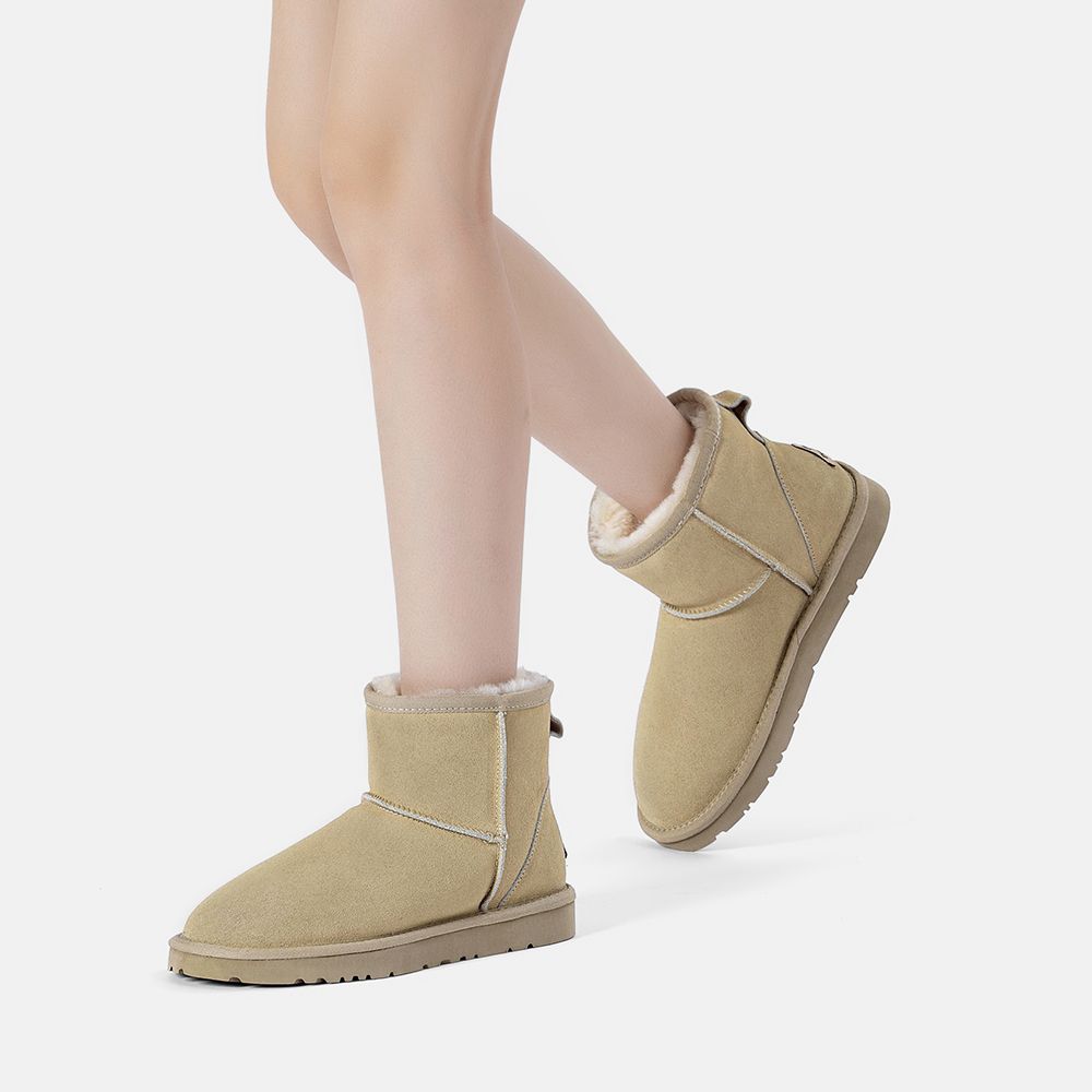 Gemütliche Mini Wildleder Lammfellstiefel