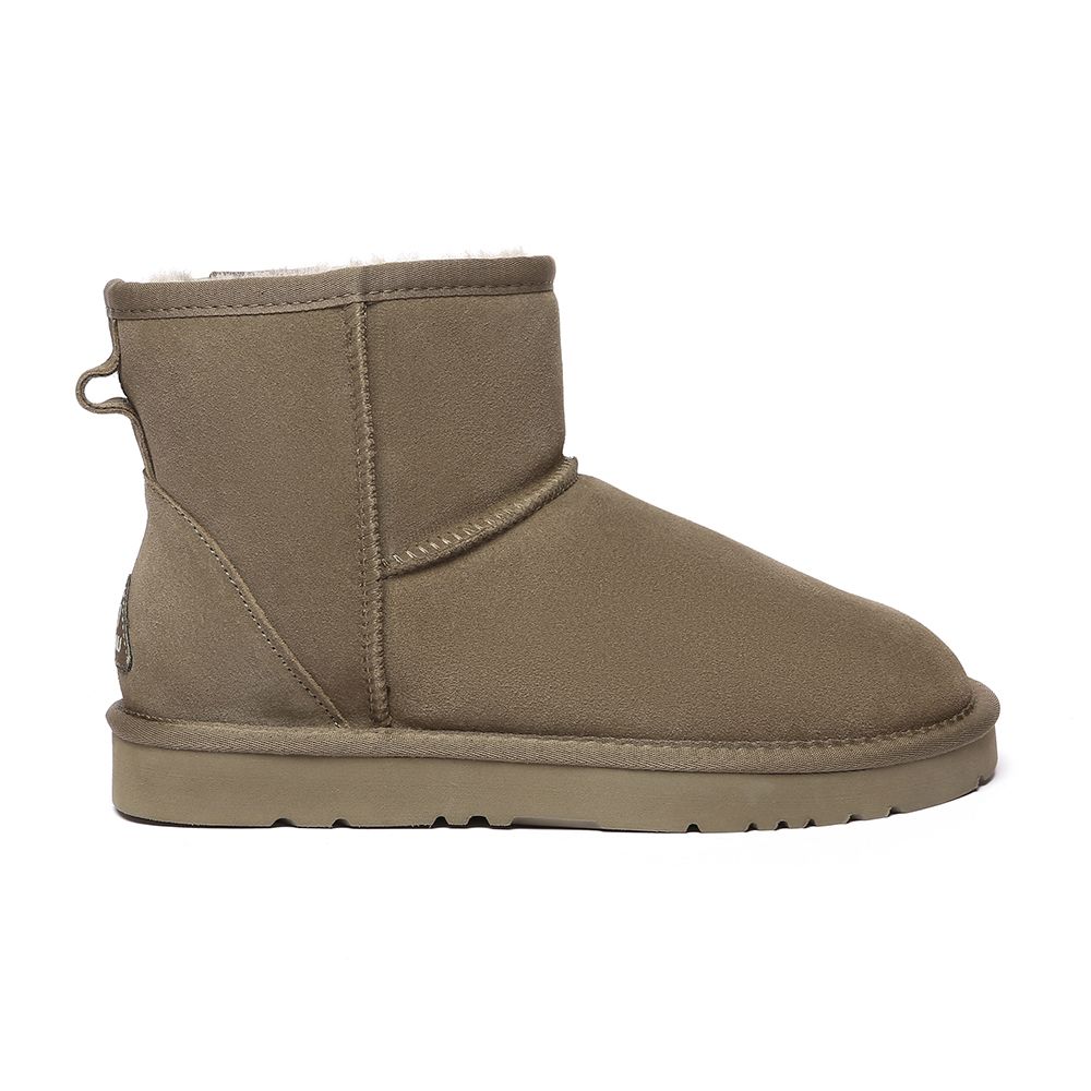 Gemütliche Mini Wildleder Lammfellstiefel