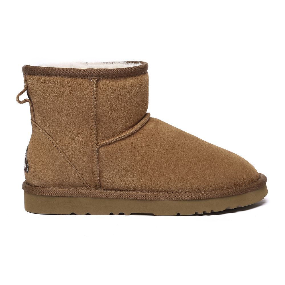 Gemütliche Mini Wildleder Lammfellstiefel