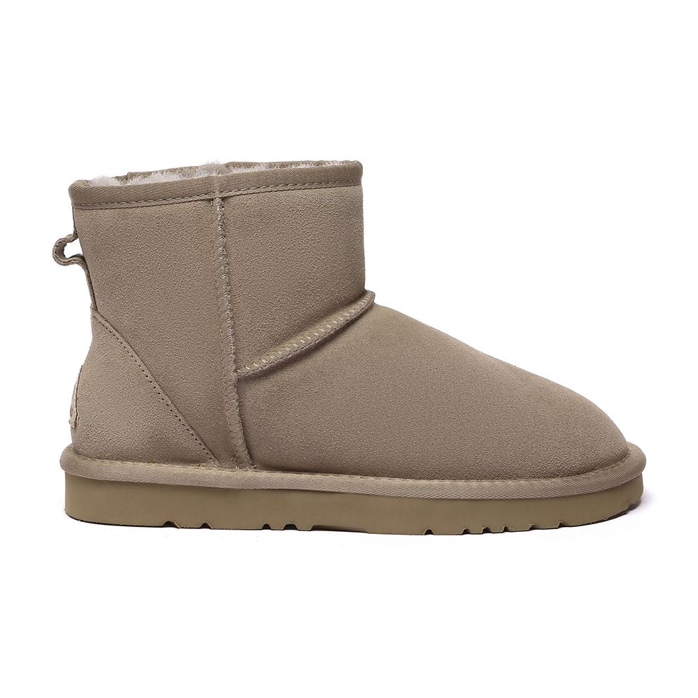 Gemütliche Mini Wildleder Lammfellstiefel