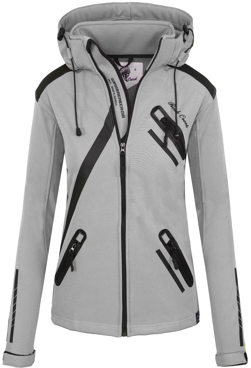 Funktionale Softshell-Outdoorjacke mit Kapuze