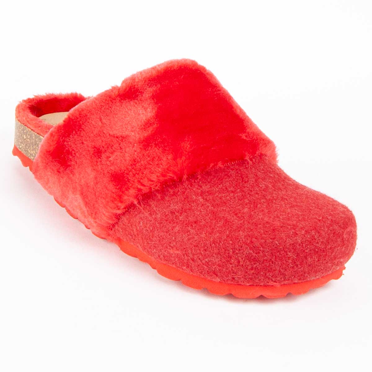 Vegane Clogs mit Kunstfellbesatz