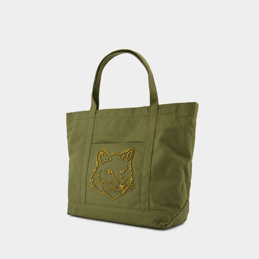 Großer Shopper mit Fuchskopf-Stickerei