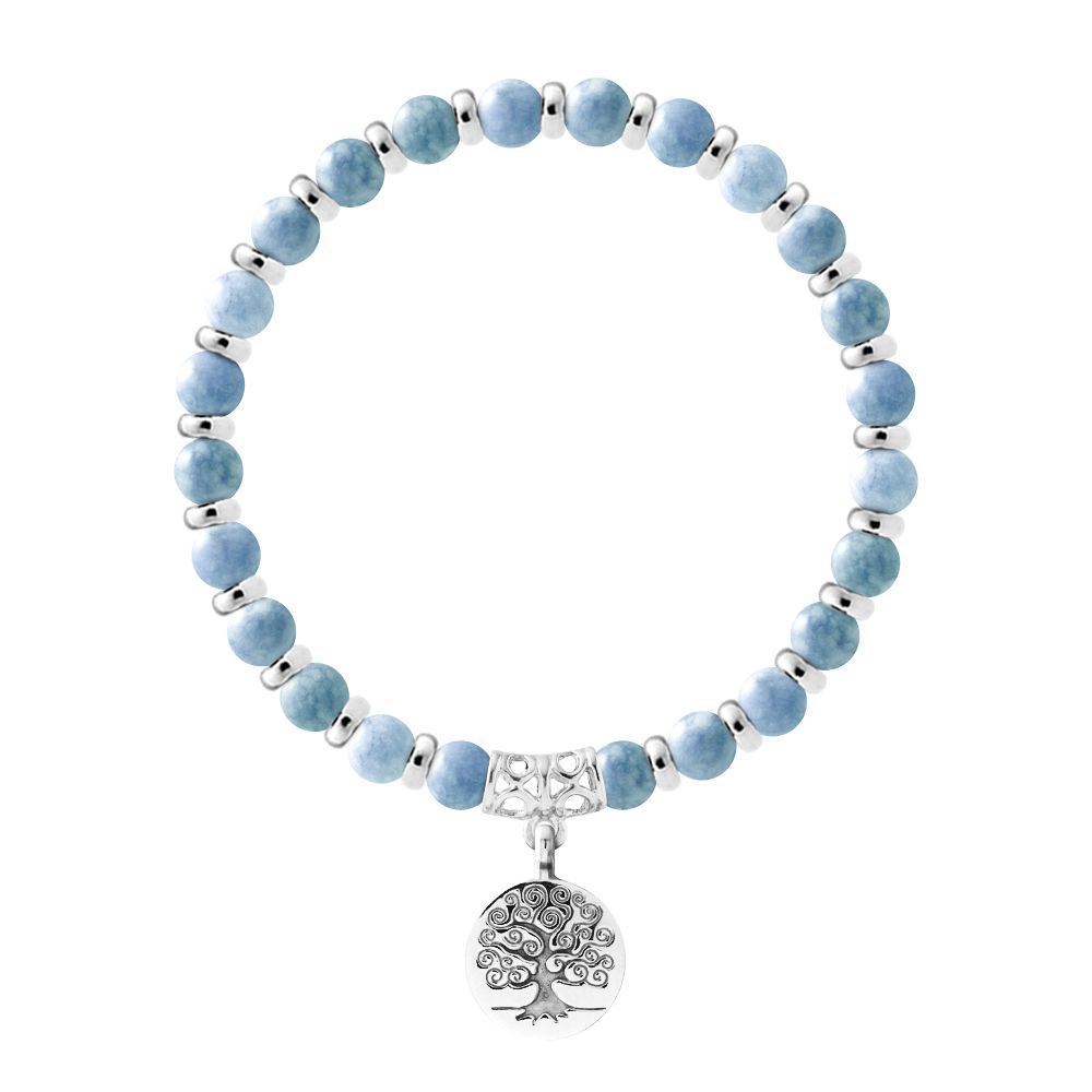 Aquamarin-Armband Baum des Lebens