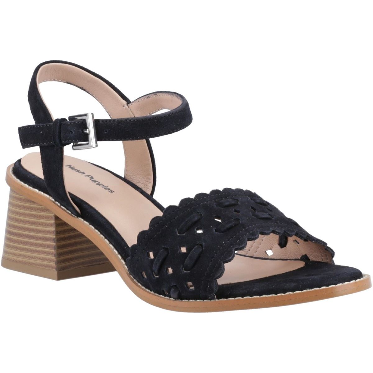 Riemchensandalen mit geflochtenem Wildleder