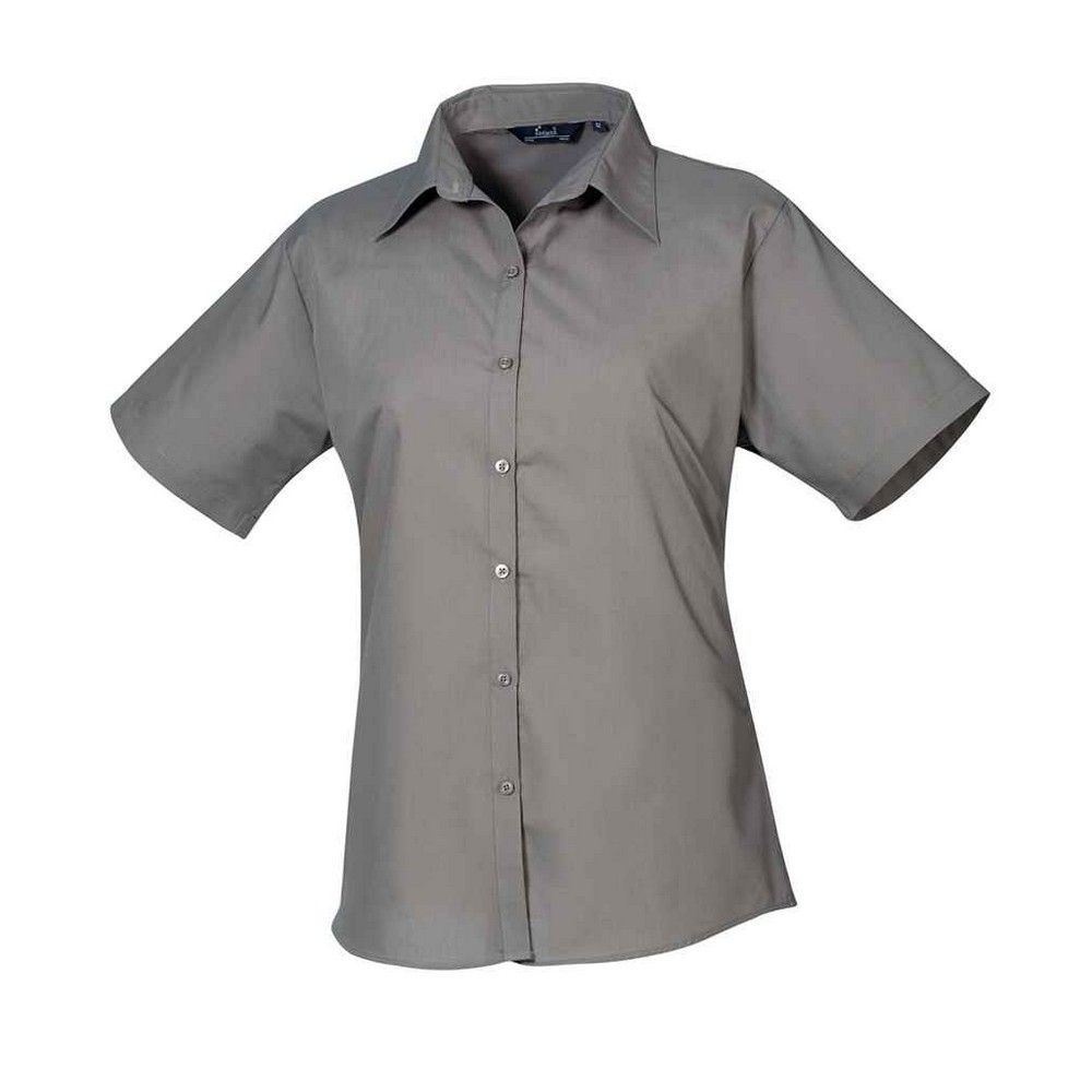Taillierte Kurzarm-Popeline-Bluse