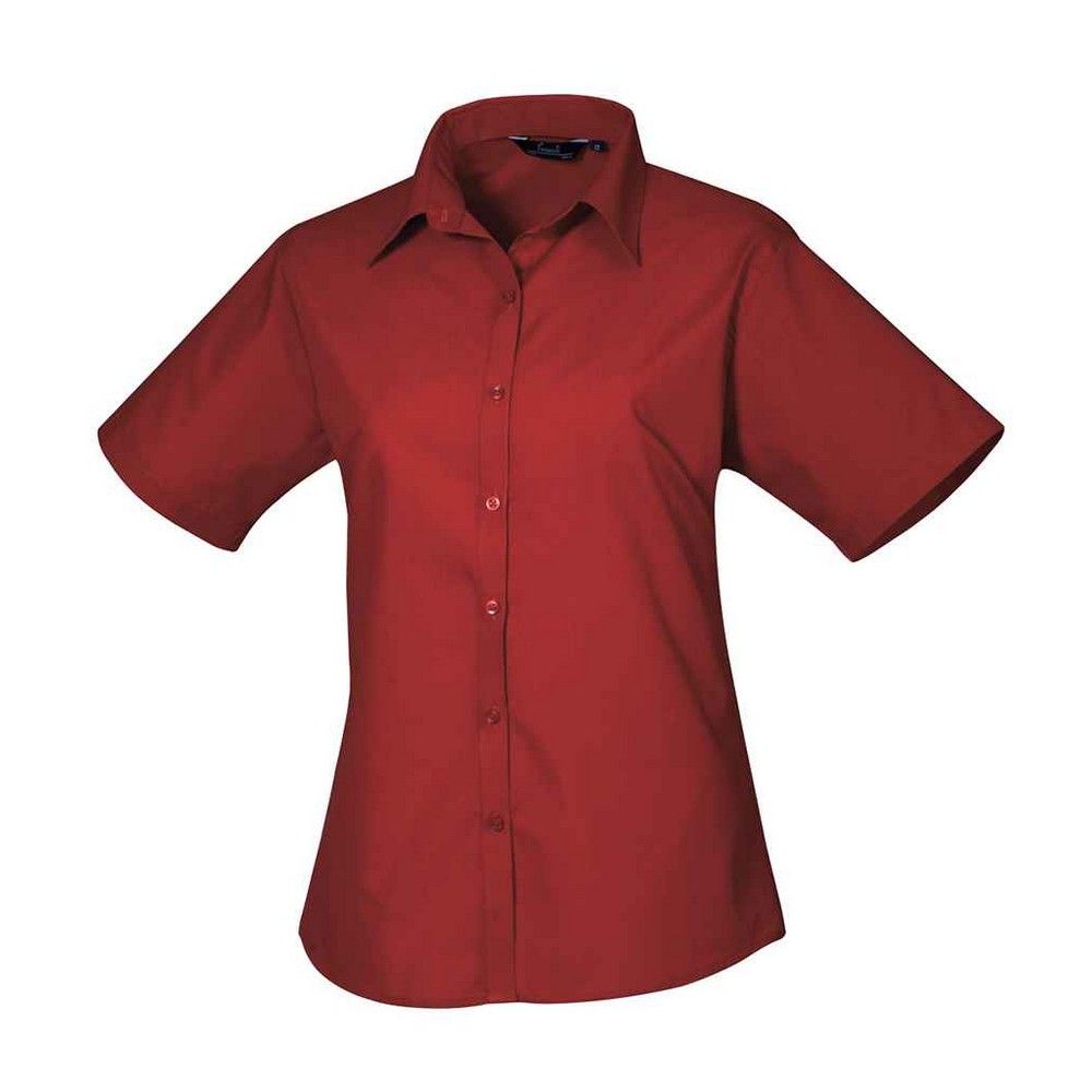 Kurzärmlige Popeline-Bluse zum Knöpfen