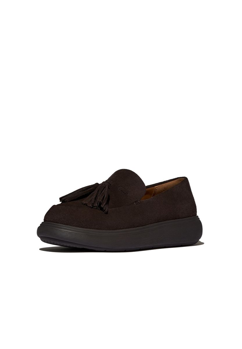 Wildleder-Loafer mit Quasten und Plateausohle