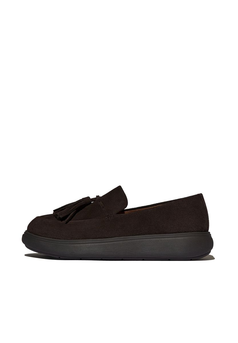 Wildleder-Loafer mit Quasten und Plateausohle
