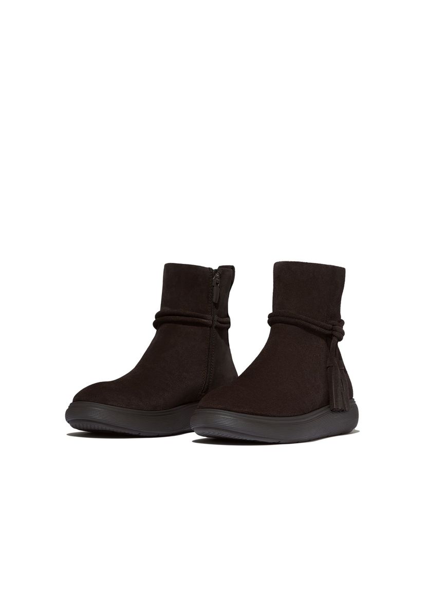 Wildleder-Stiefeletten mit Quastendetail