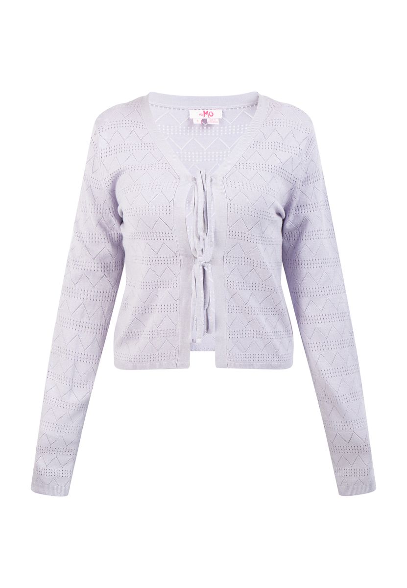 Feiner Strickcardigan mit Bindebändern
