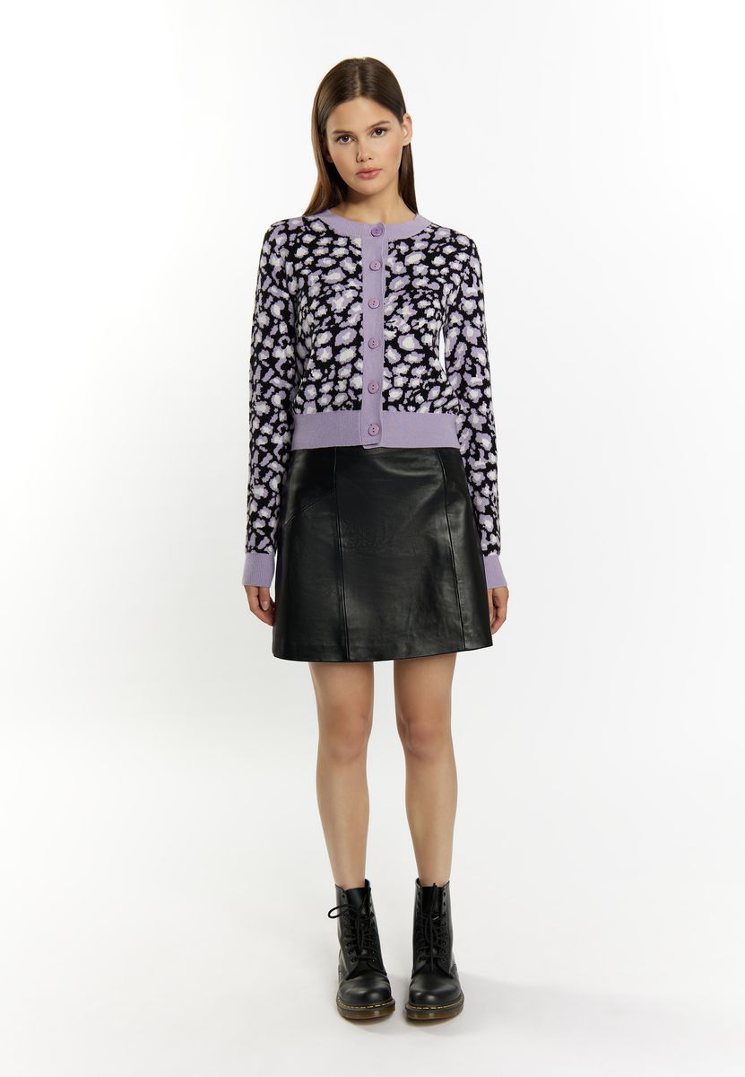 Strickjacke mit Leoparden-Muster
