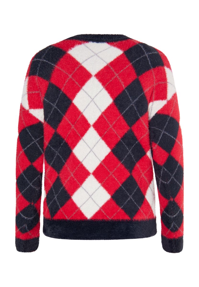 Klassischer Strickpullover mit Argyle-Muster