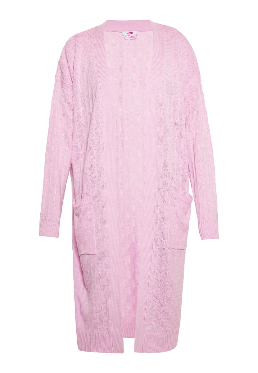 Offener Cardigan mit Wabenmuster
