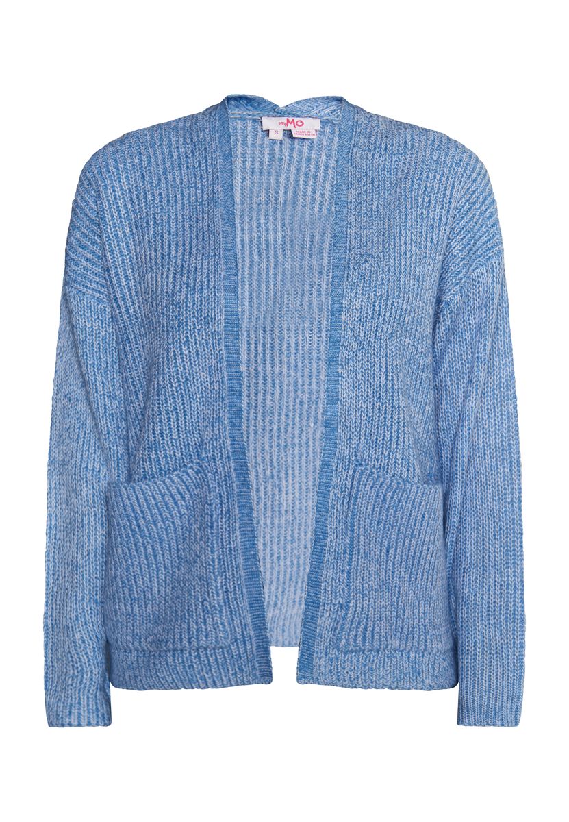 Kurzer Zopfstrick-Cardigan mit Strassknöpfen