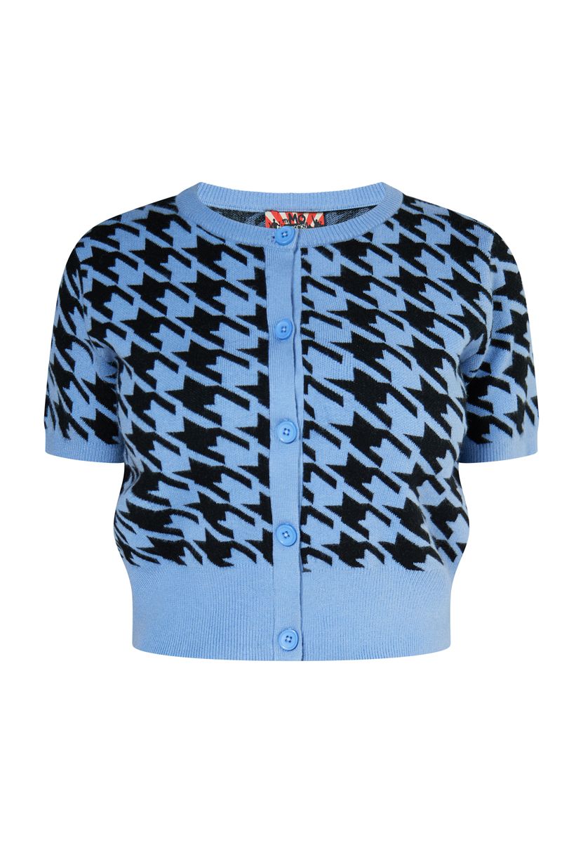 Kurzer Cardigan mit Hahnentritt-Jacquard