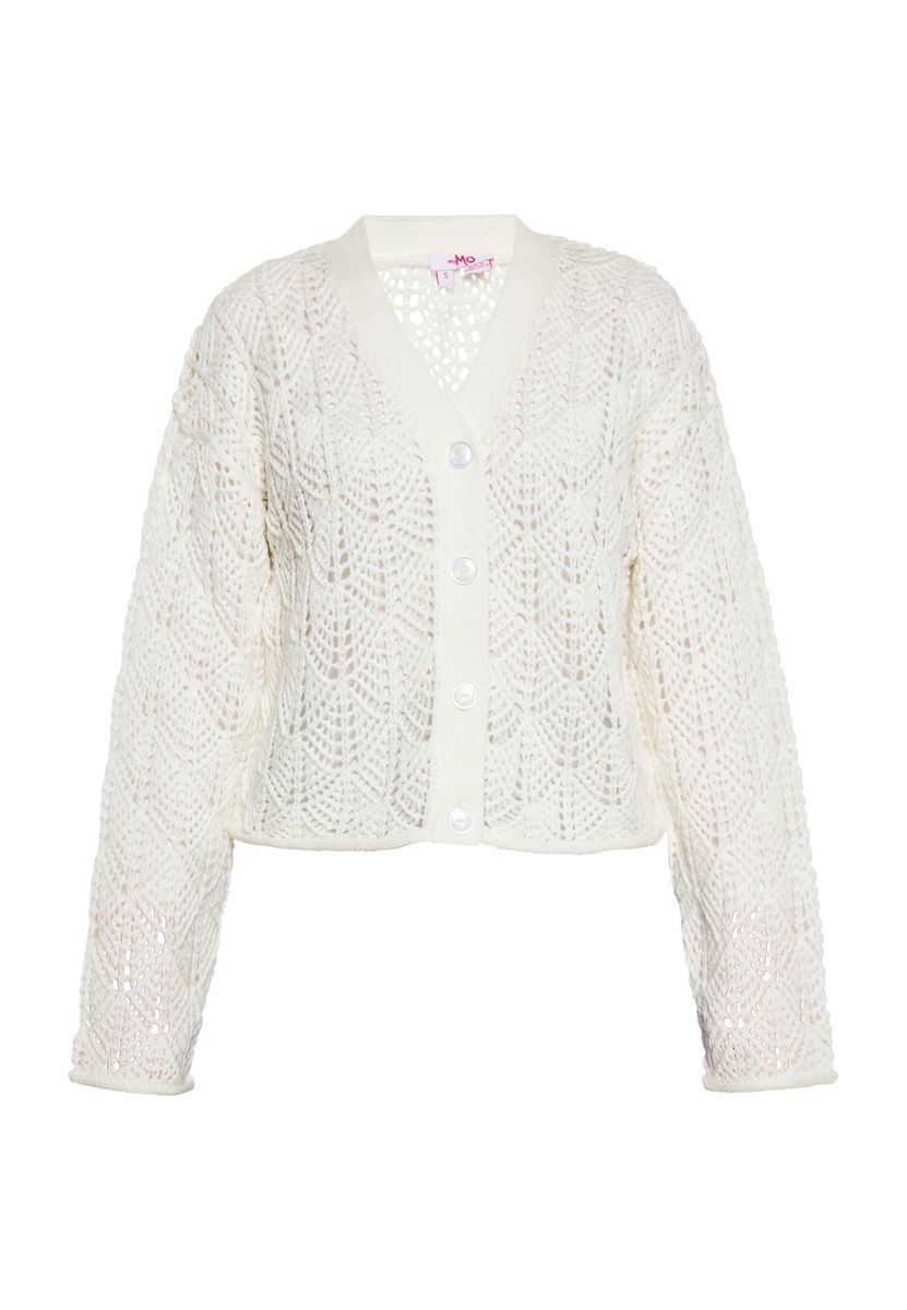 Zarte Kurze Strickjacke mit Bindeband