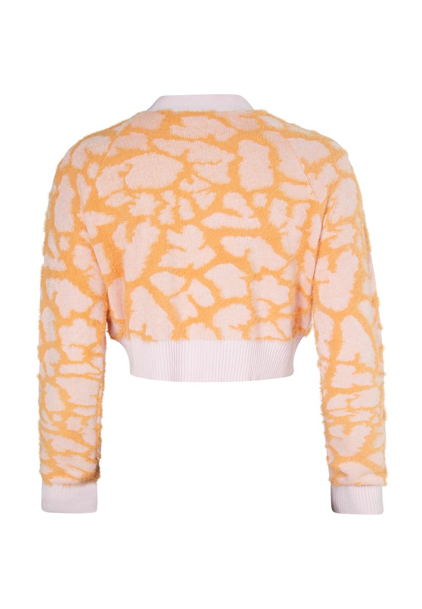 Kurzer Jacquard-Cardigan mit Giraffenmuster