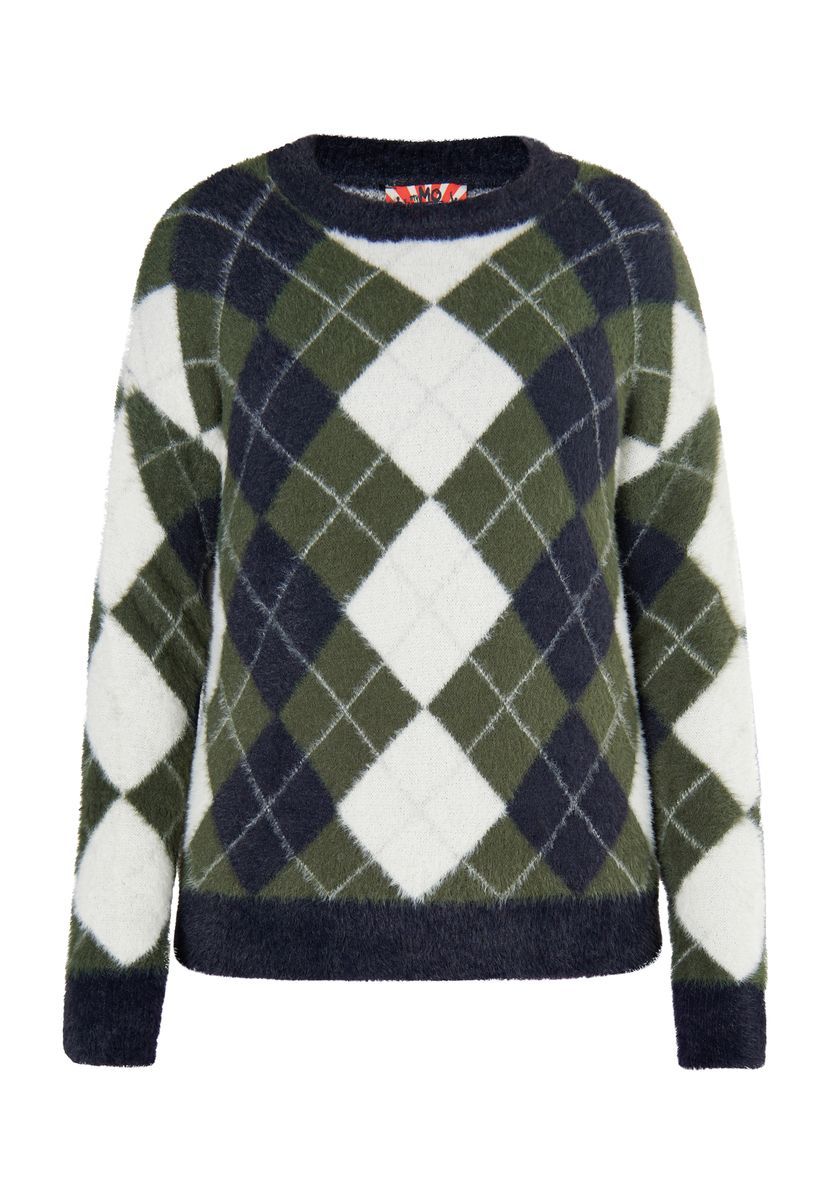 Klassischer Strickpullover mit Argyle-Muster